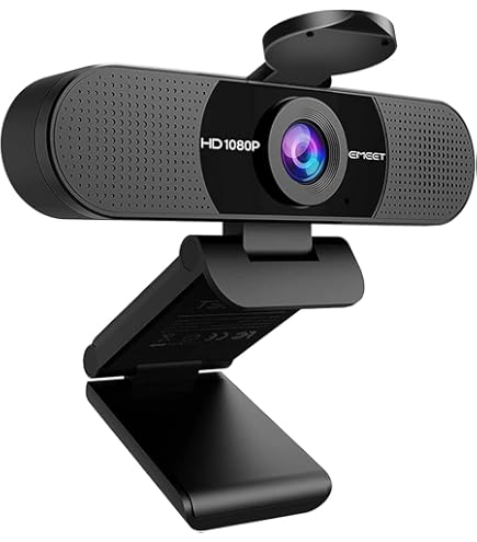TRAUSI 1080P Full HD Webcam avec Couverture de confidentialité